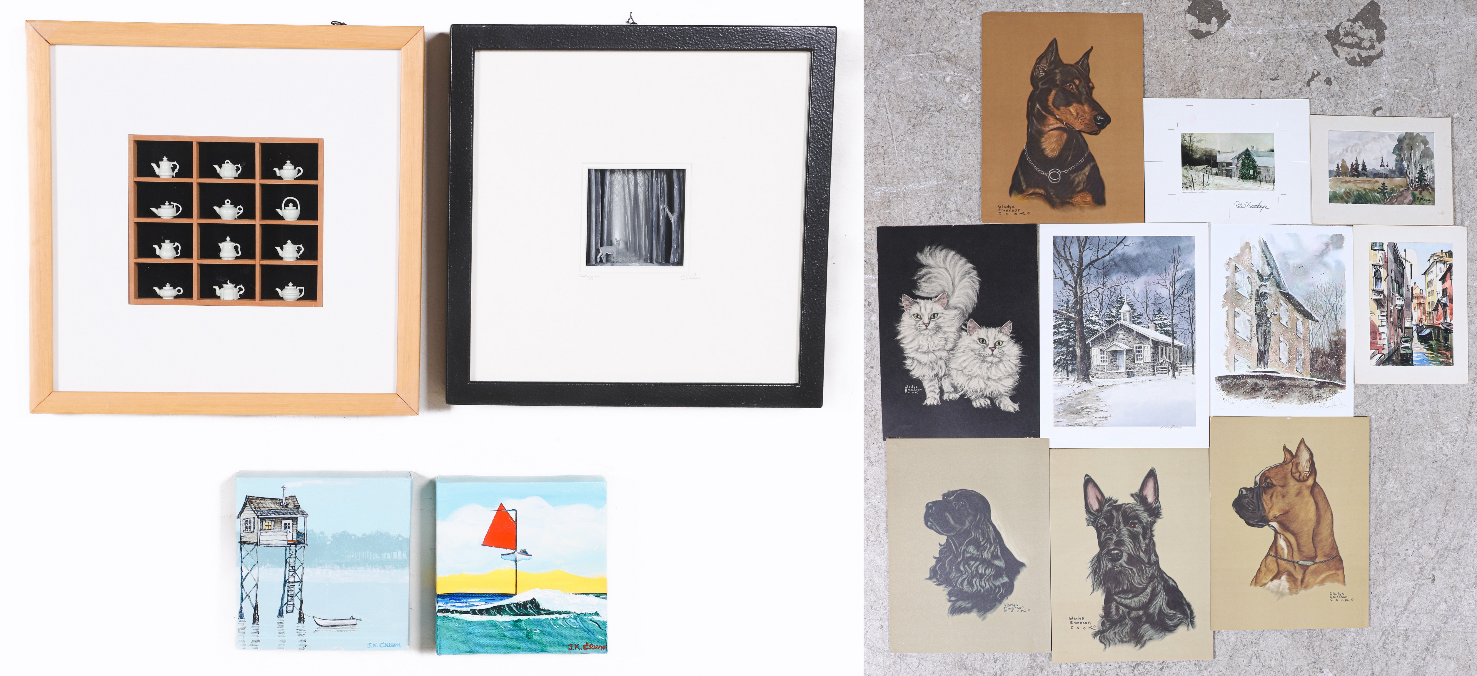 Lot of Assorted Artwork (2) JK Crum
