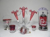 Lot of assorted cranberry glas