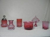 Lot of assorted cranberry glas