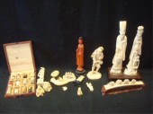 Lot of Assorted Ivories. Figur