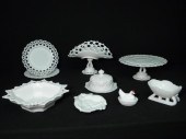 Lot of assorted milk glass. In