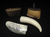 Lot of assorted scrimshaw carv