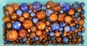 LOT OF BLUE AND BROWN GLAZED P