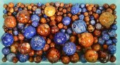 LOT OF BLUE AND BROWN GLAZED P