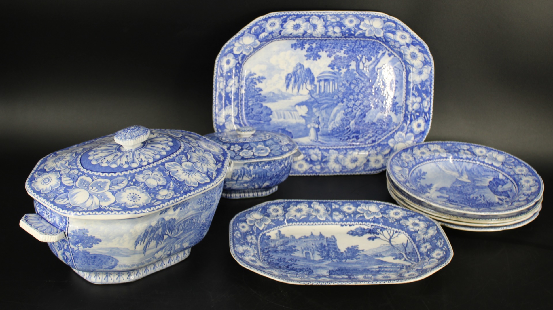 LOT OF BLUE AND WHITE PORCELAIN. To