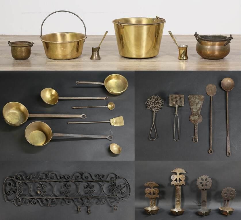 LOT OF BRASS & CAST IRONLot of