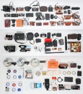 LOT OF CAMERAS, LENSES, AND AC