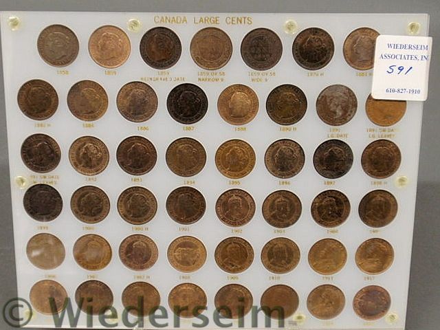 Lot of Canada Large cents in holder