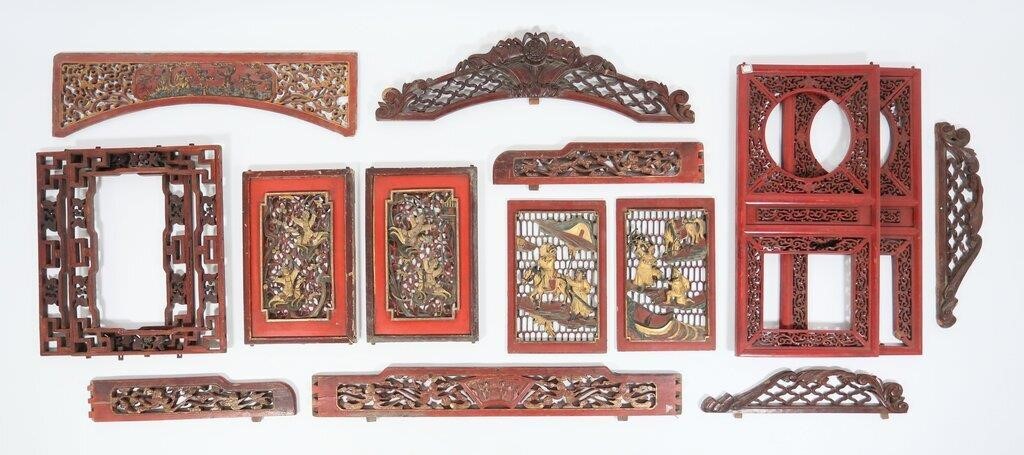 LOT OF CARVED ARCHITECTURAL