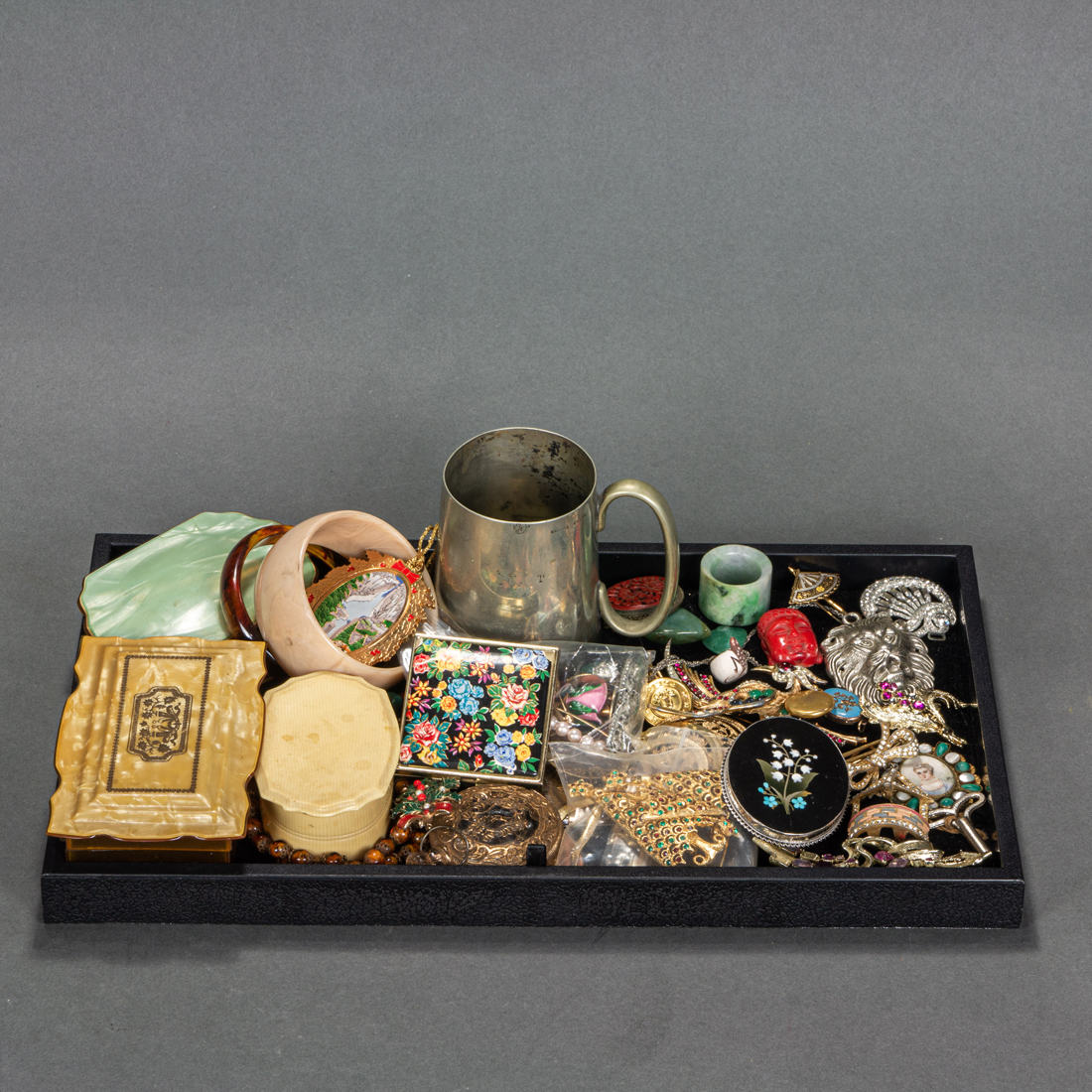 LOT OF CELLULOID JEWELRY BOXES, A