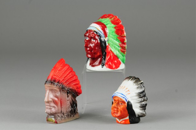 LOT OF CERAMIC INDIAN BUST STILL