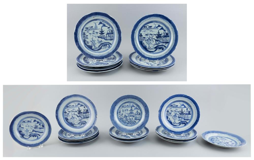 LOT OF CHINESE EXPORT BLUE AND
