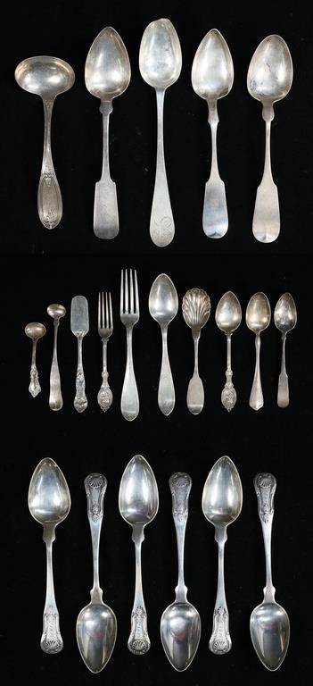 LOT OF COIN SILVER FLATWARELot of