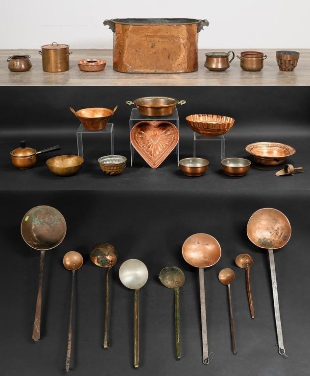 LOT OF COPPER COOKWARE &