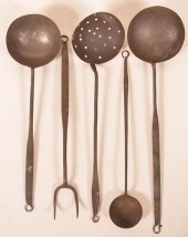 LOT OF FIVE 19TH CENTURY WROUG