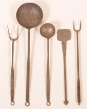 LOT OF FIVE 19TH CENTURY WROUG