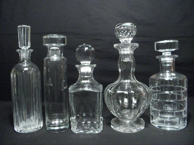 Lot of five assorted crystal