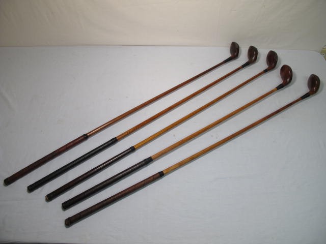 Lot of five assorted wood shaft