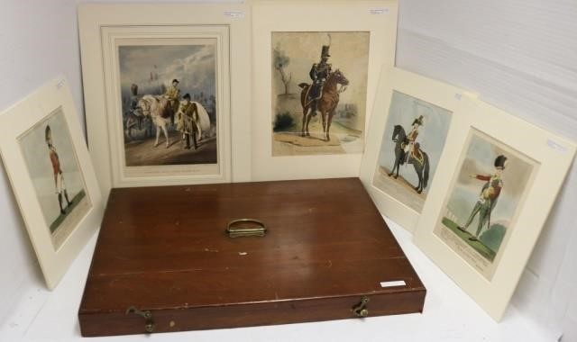 LOT OF FIVE HAND COLORED 19TH