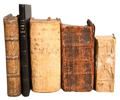 LOT OF FIVE LEATHERBOUND BOOKS FROM