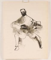 Lot of five lithographs; scene