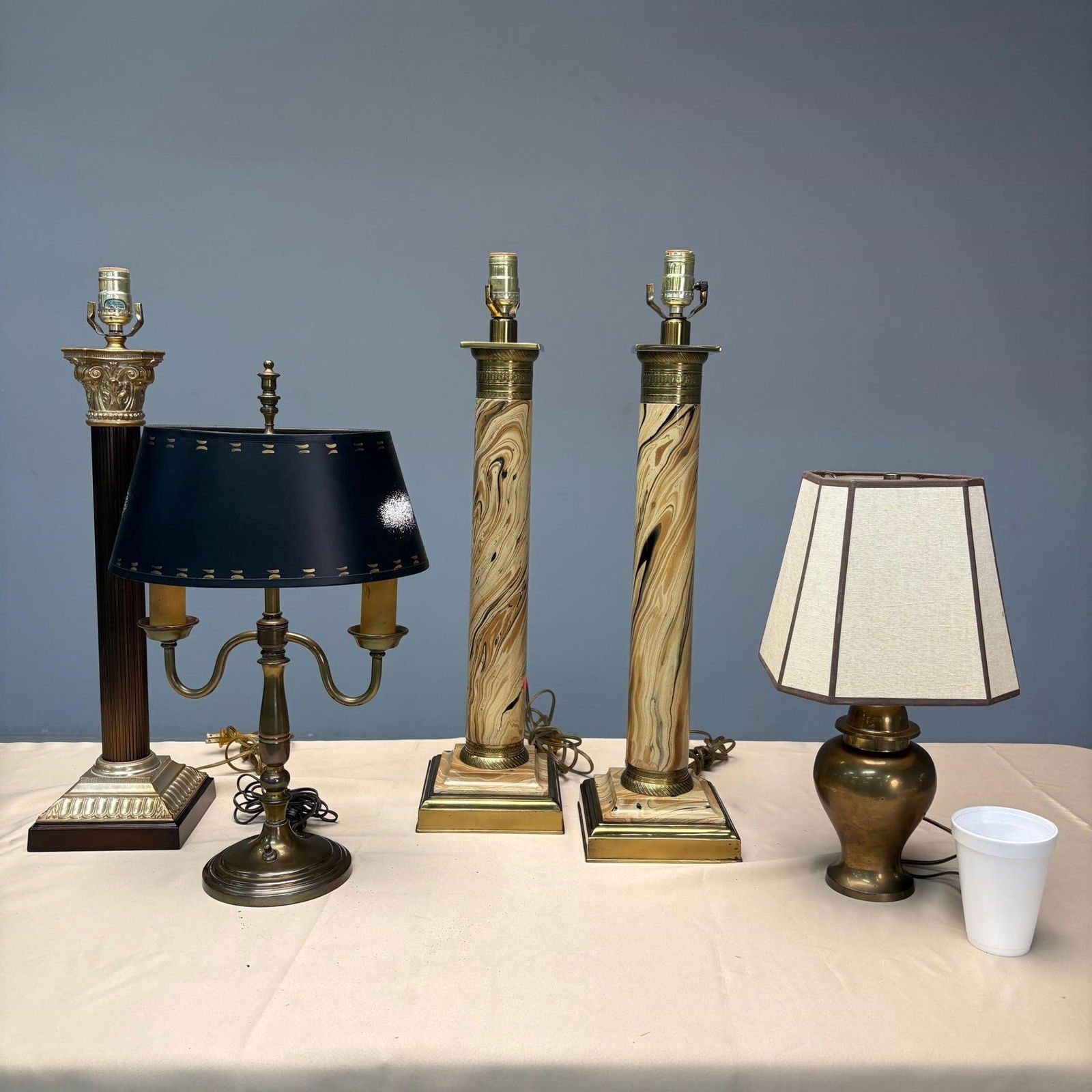 LOT OF FIVE MANLY LAMPSLot of