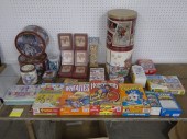Lot of food items with bicycle