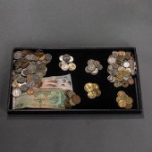 LOT OF FOREIGN COINS AND SOME