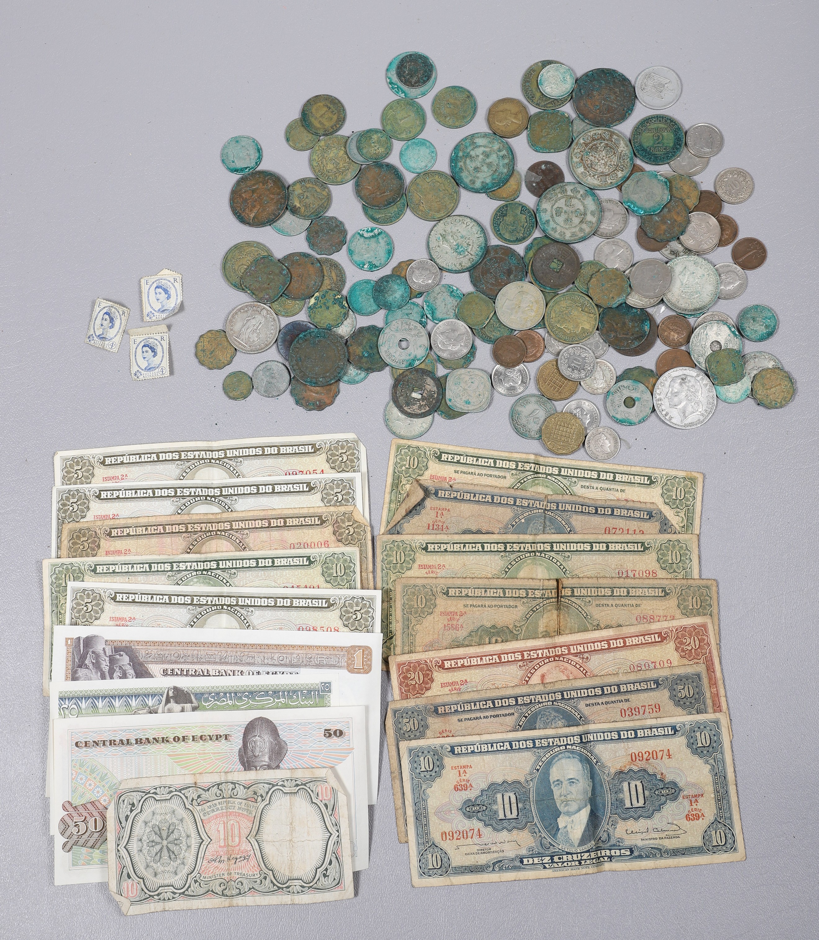 Lot of foreign money, including
