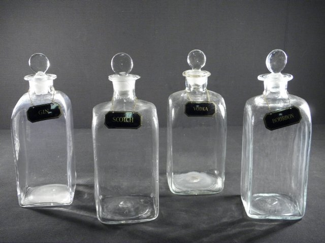 Lot of four 19th century hand blown