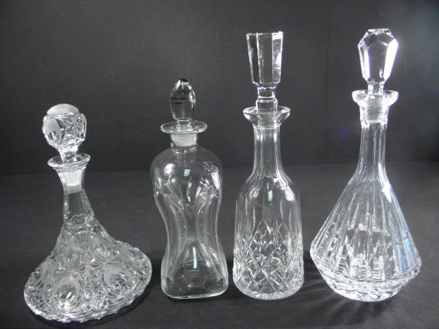 Lot of four assorted crystal and