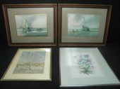 Lot of four assorted framed pr