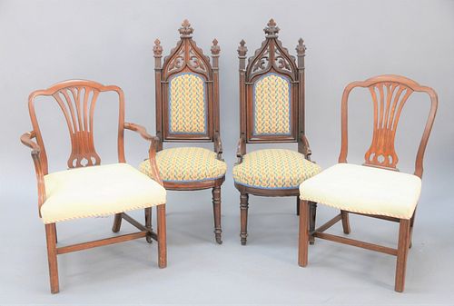 LOT OF FOUR CHAIRS TO INCLUDE TWO