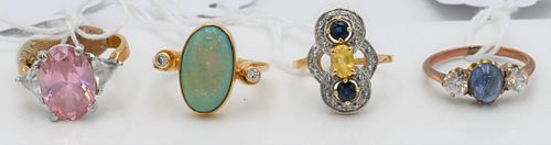 LOT OF FOUR GOLD RINGSLot of Four