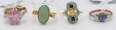 LOT OF FOUR GOLD RINGSLot of F