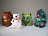 Lot of four hand painted porce