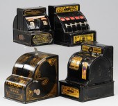 LOT OF FOUR TIN TOY CASH REGIS