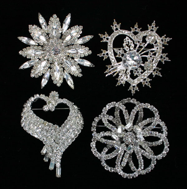 Lot of four vintage clear