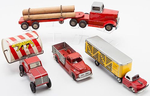 LOT OF FOUR VINTAGE TOY TRUCKSLot