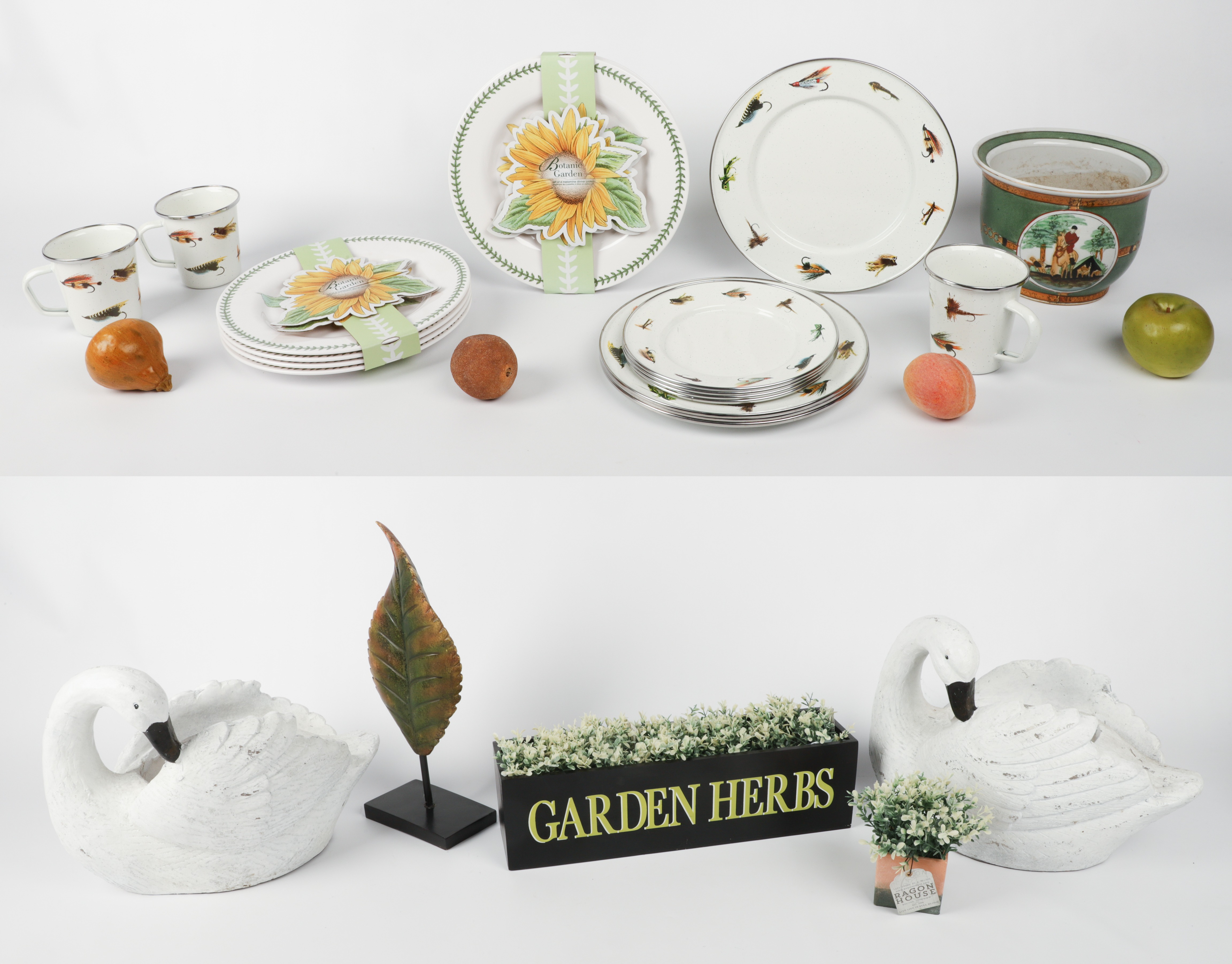 Lot of garden and table items,
