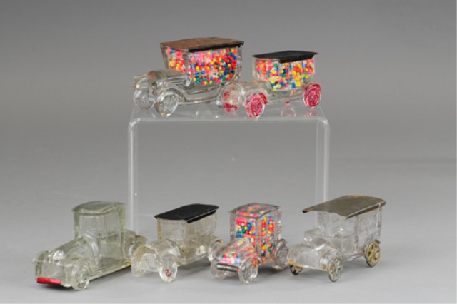 LOT OF GLASS CANDY CONTAINER