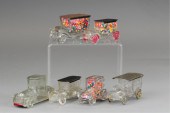 LOT OF GLASS CANDY CONTAINER A