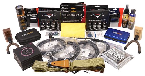 LOT OF GUITAR STRINGS, STRAPS &AMP;