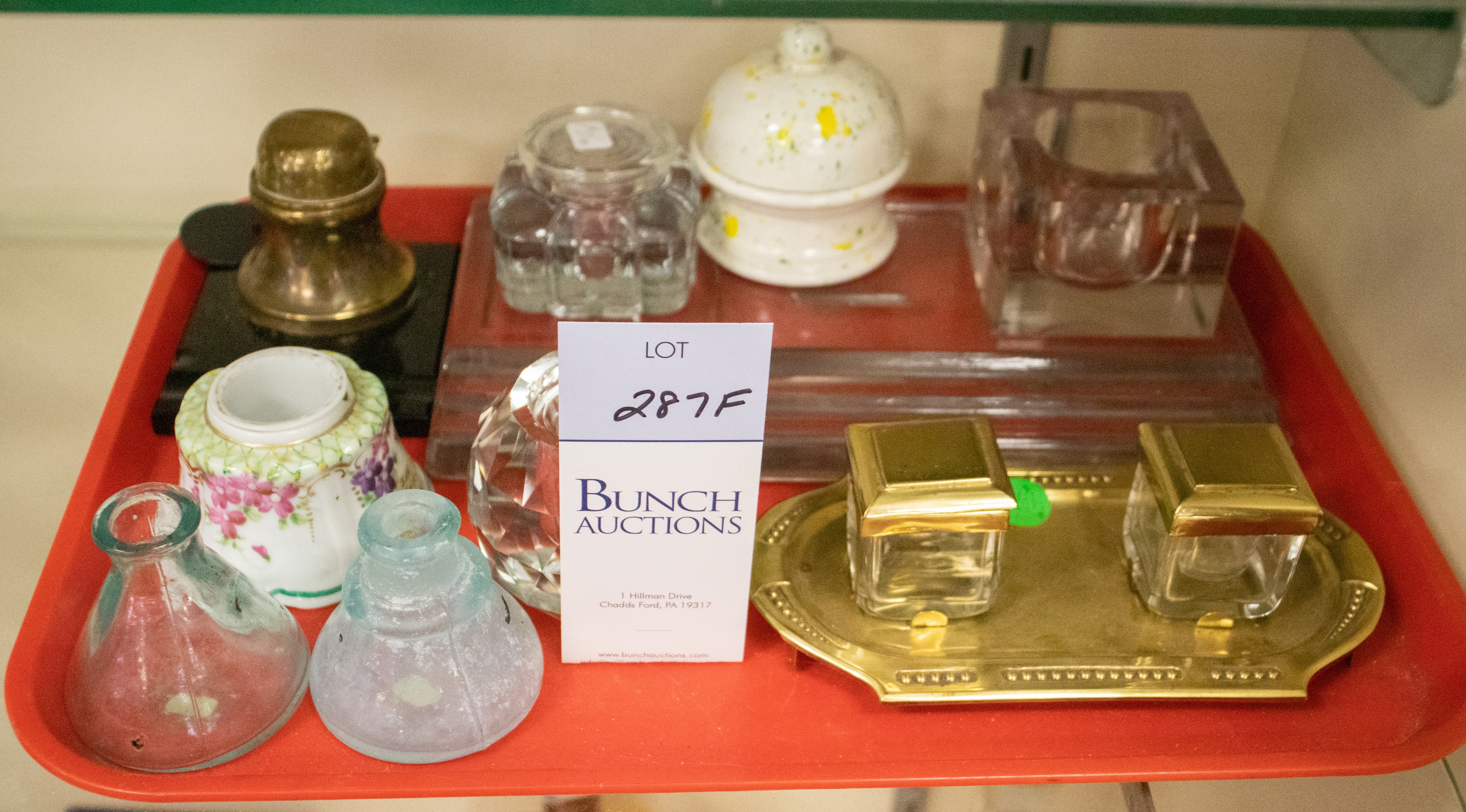 Lot of inkwells & bottles, mostly