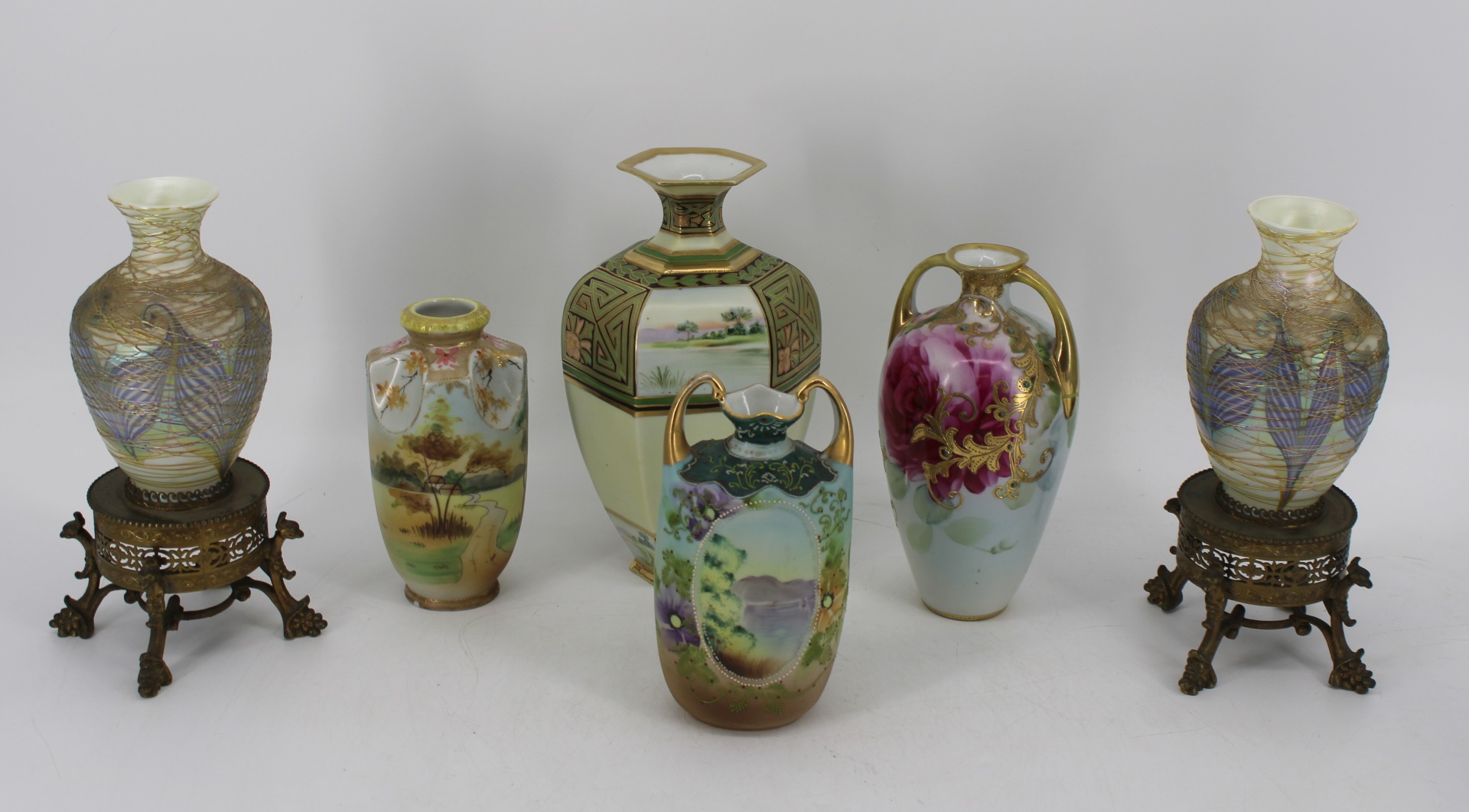 LOT OF JAPANESE PORCELAIN VASES & A