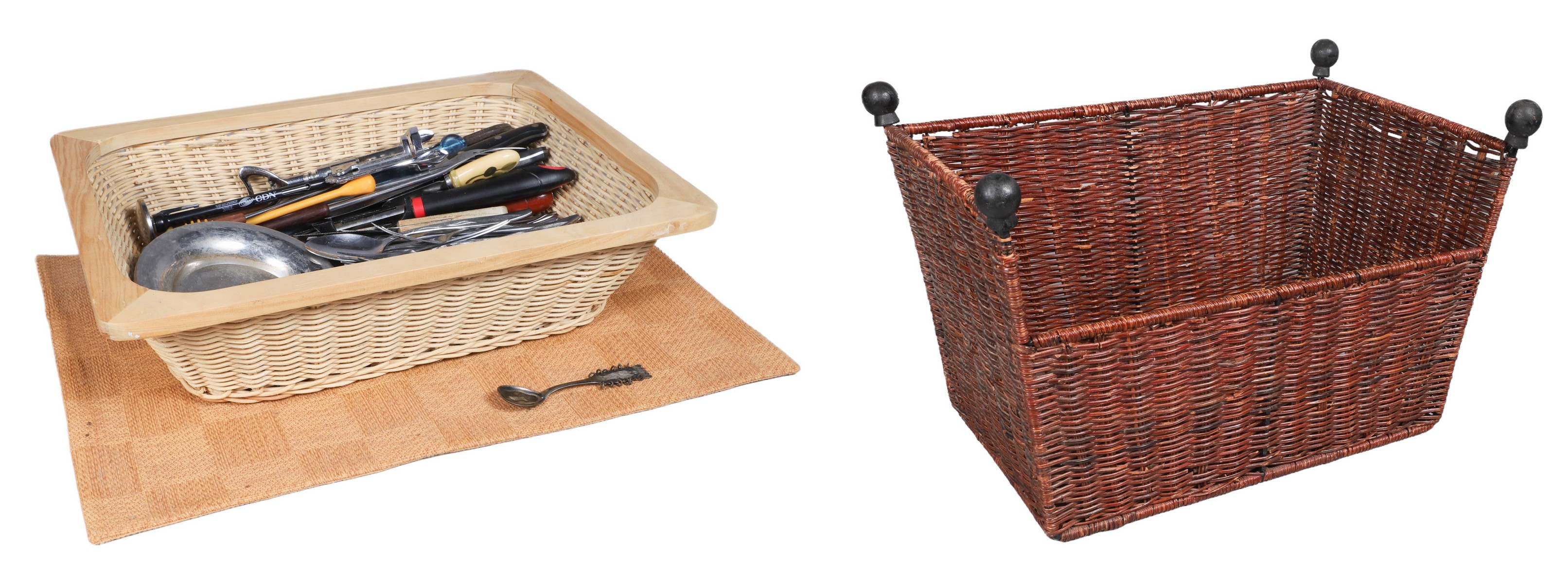 Lot of kitchen items & baskets,