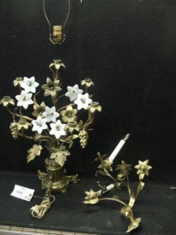 Lot of  Lights - Gilt Metal & Glass
