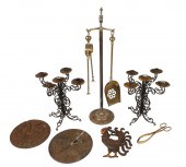 Lot of metal items, c/o pair o