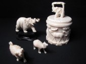 Lot of miniature carved ivory