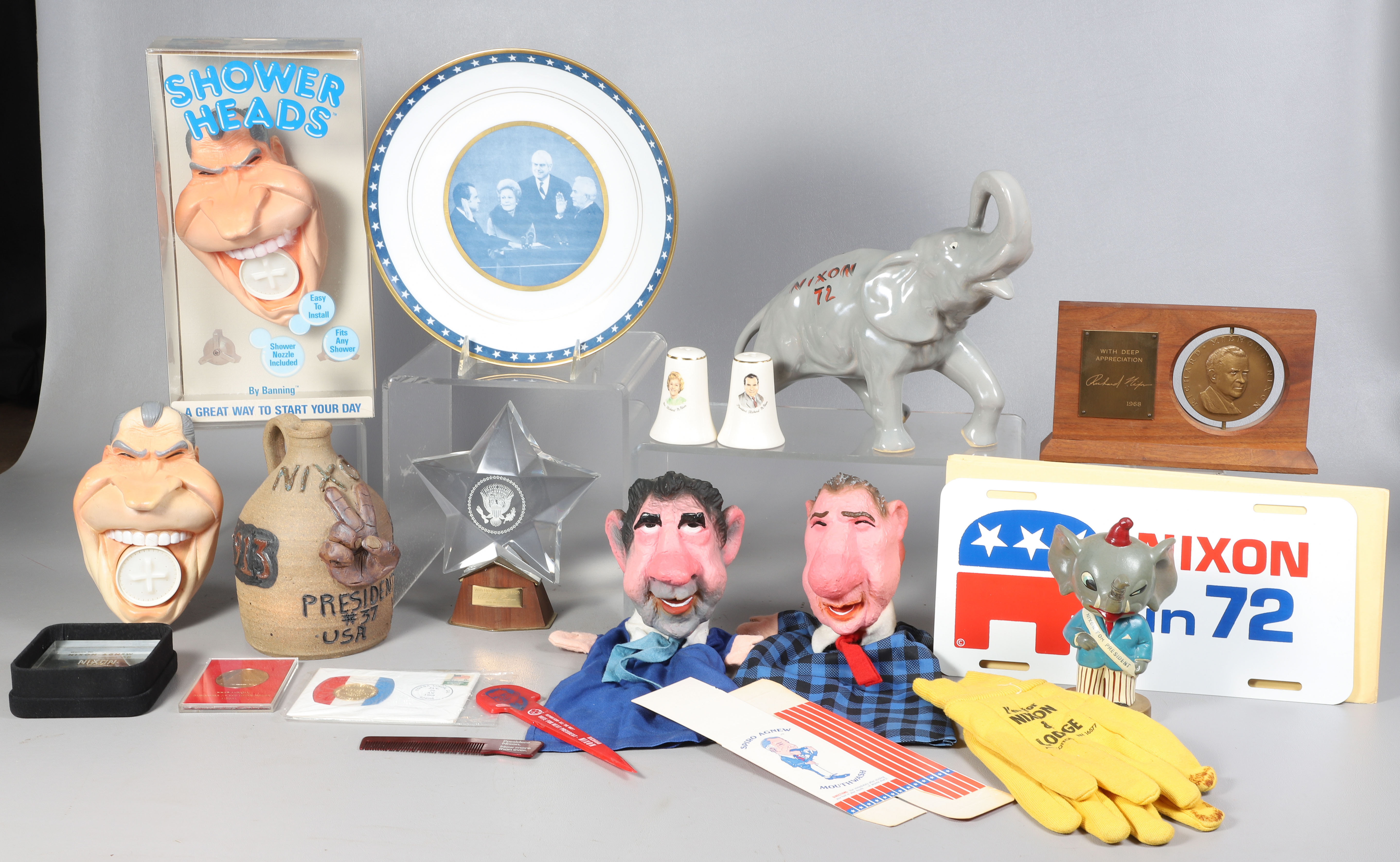 Lot of Nixon political items,